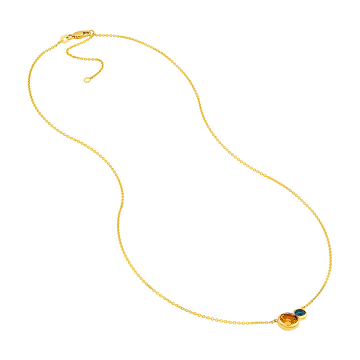 Toi et Moi Necklace (London Blue & Citrine)