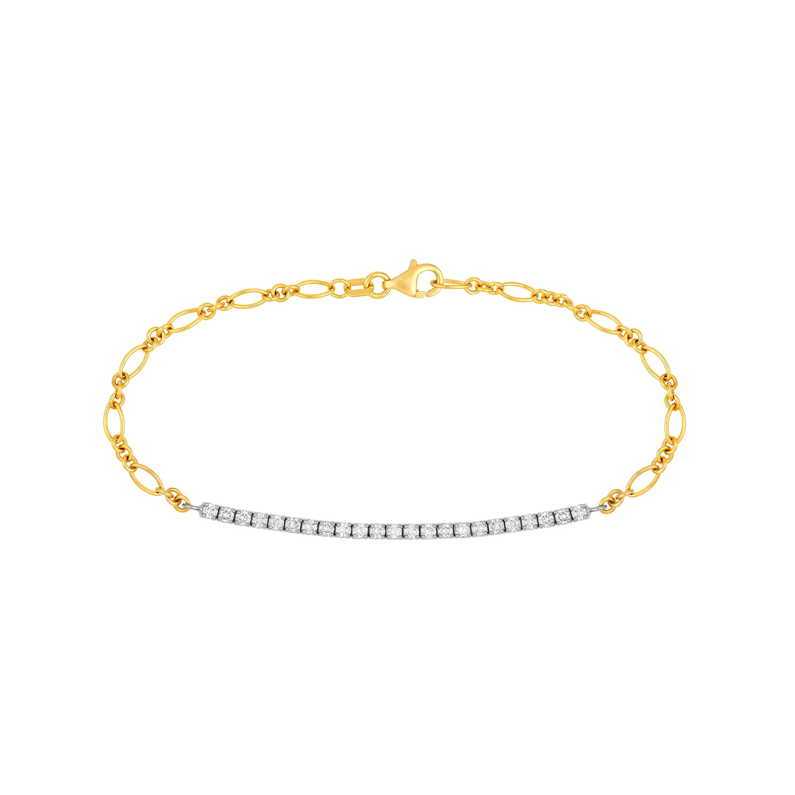 3/4tcw Diamond Two-Tone Oval Link Tennis Bracelet