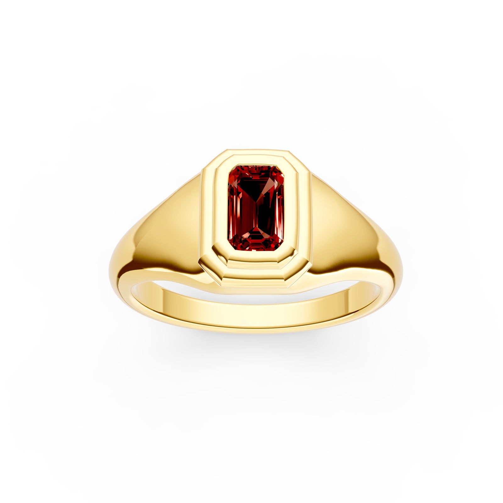 1/3ct Emerald Red Garnet Pinky Ring