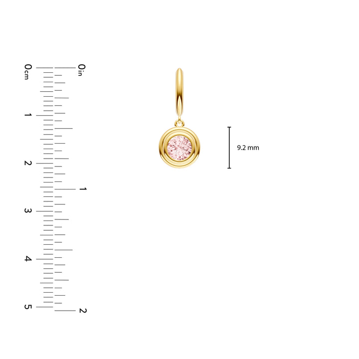 Pink Morganite Double Bezel Dangle Earrings