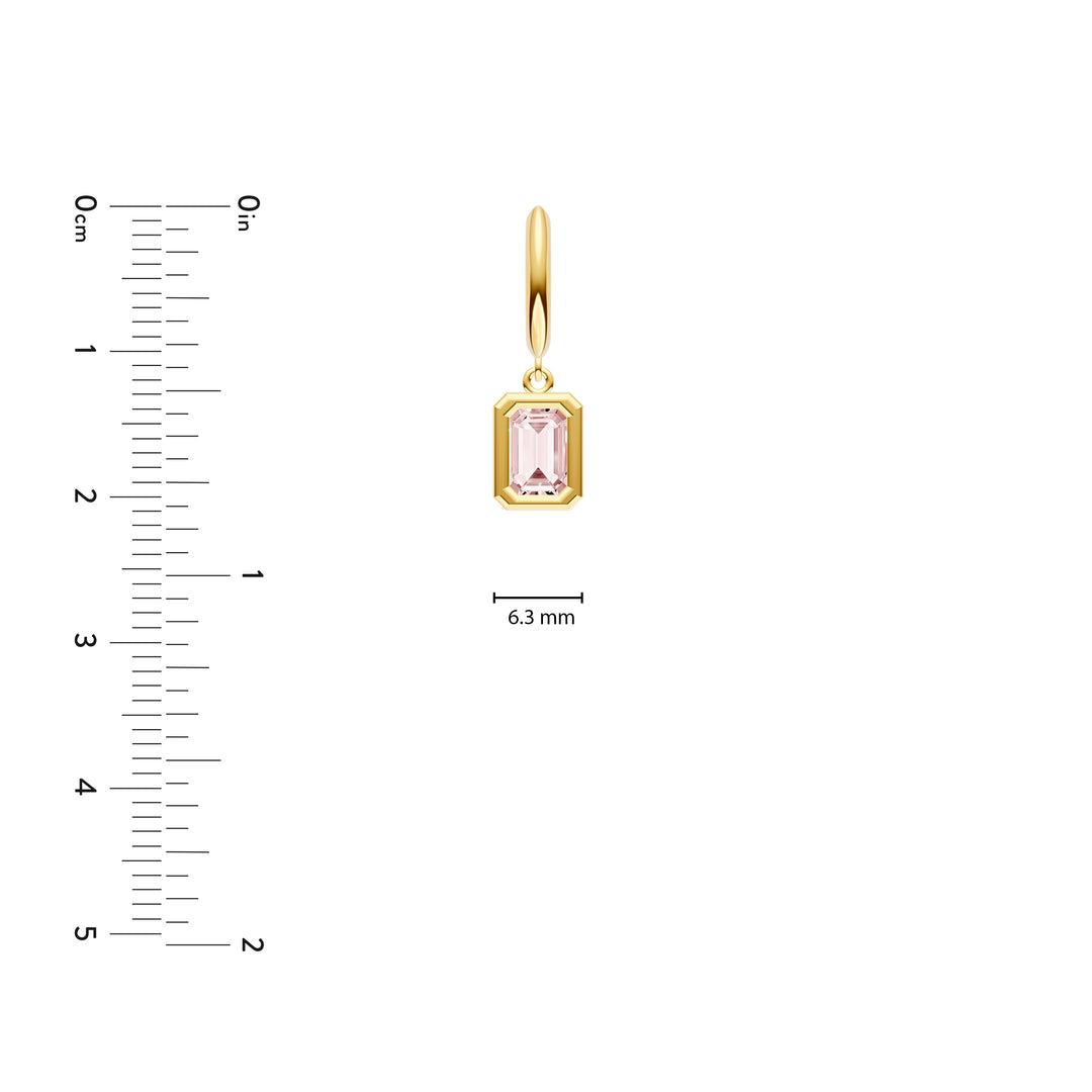 Emerald Pink Morganite Bezel Drop Earrings