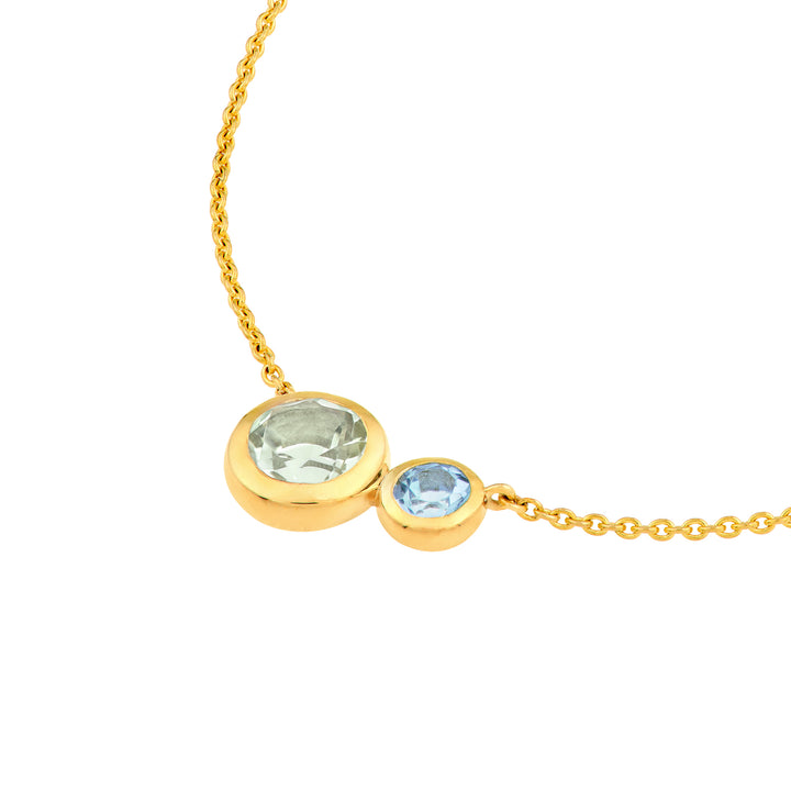 Toi et Moi Necklace (Green Amethyst & Sky Blue)