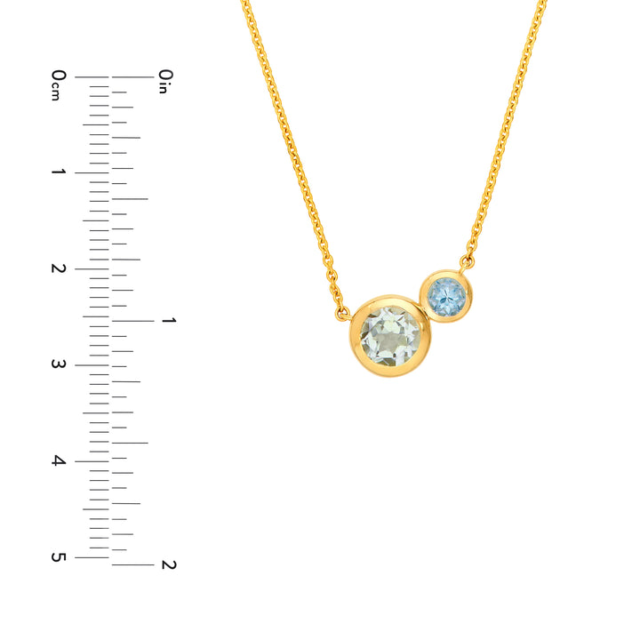 Toi et Moi Necklace (Green Amethyst & Sky Blue)