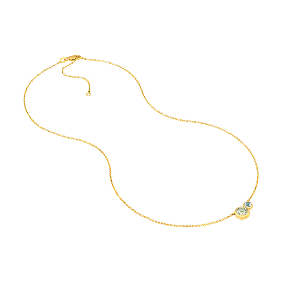 Toi et Moi Necklace (Green Amethyst & Sky Blue)