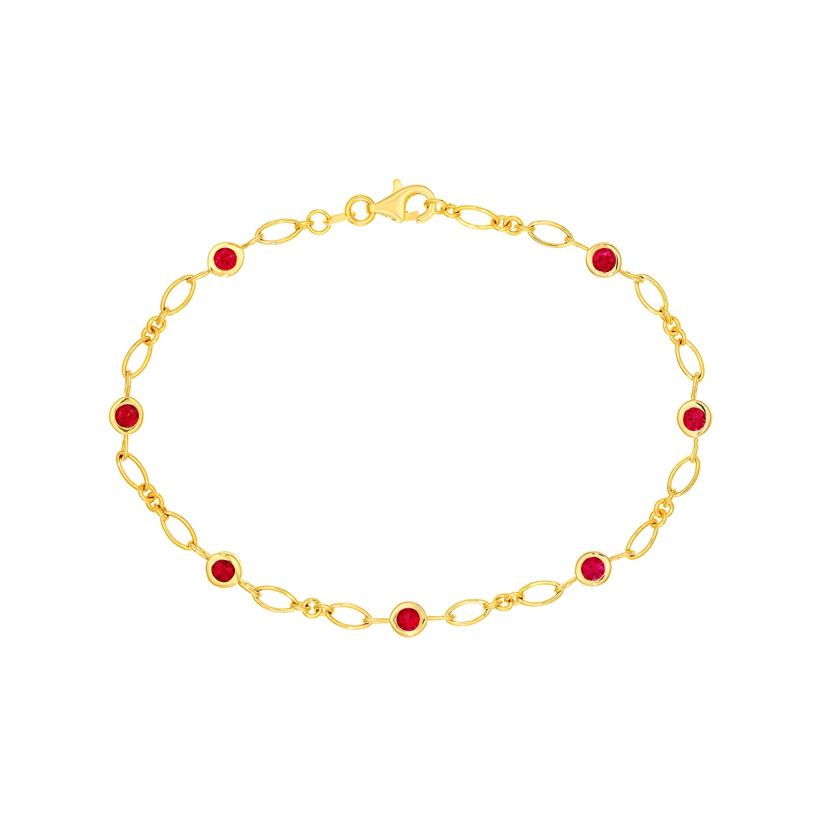 Ruby Station 3+1 Oval Chain Bracelet