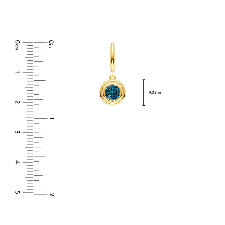 London Blue Double Bezel Dangle Earrings