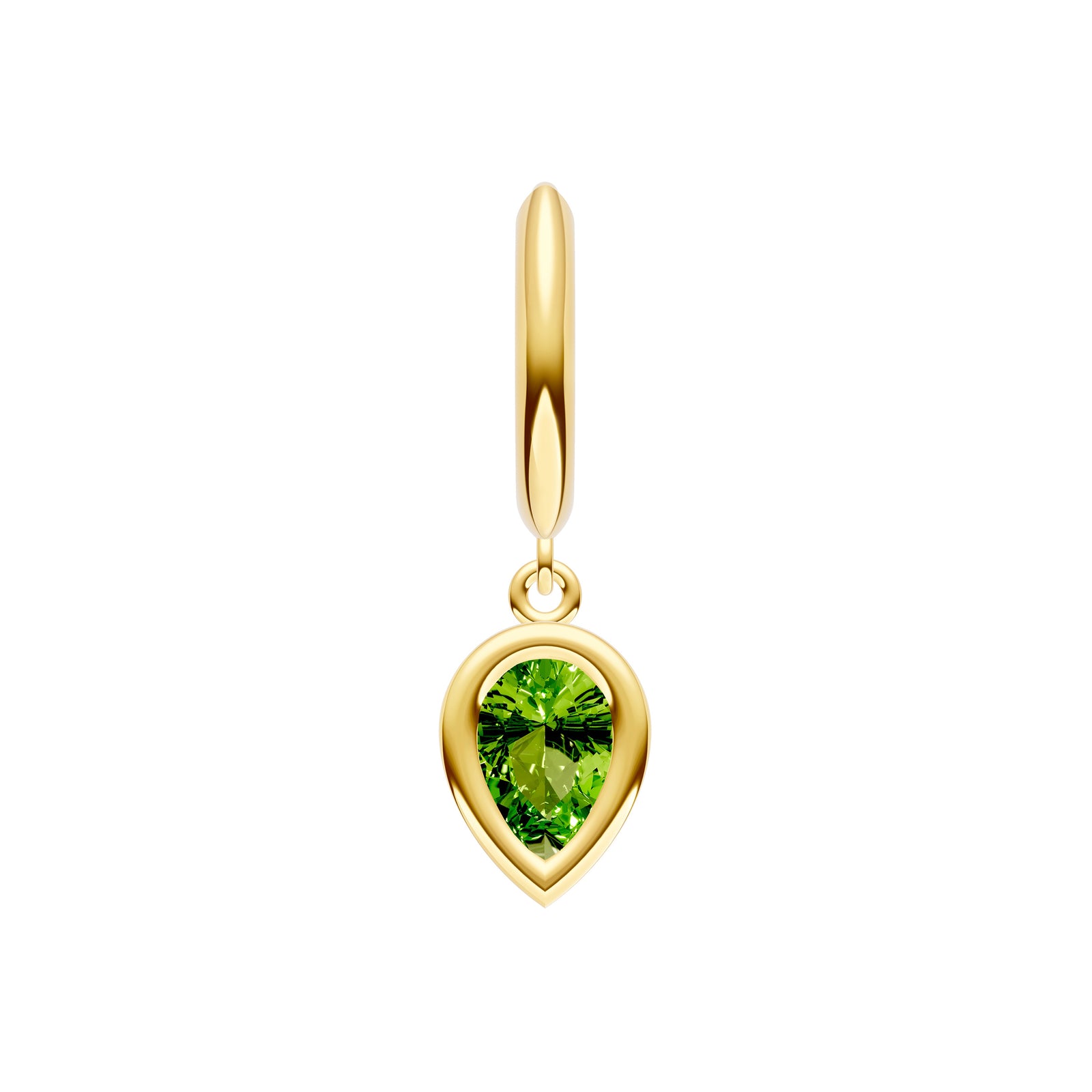 Pear Peridot Bezel Drop Earrings