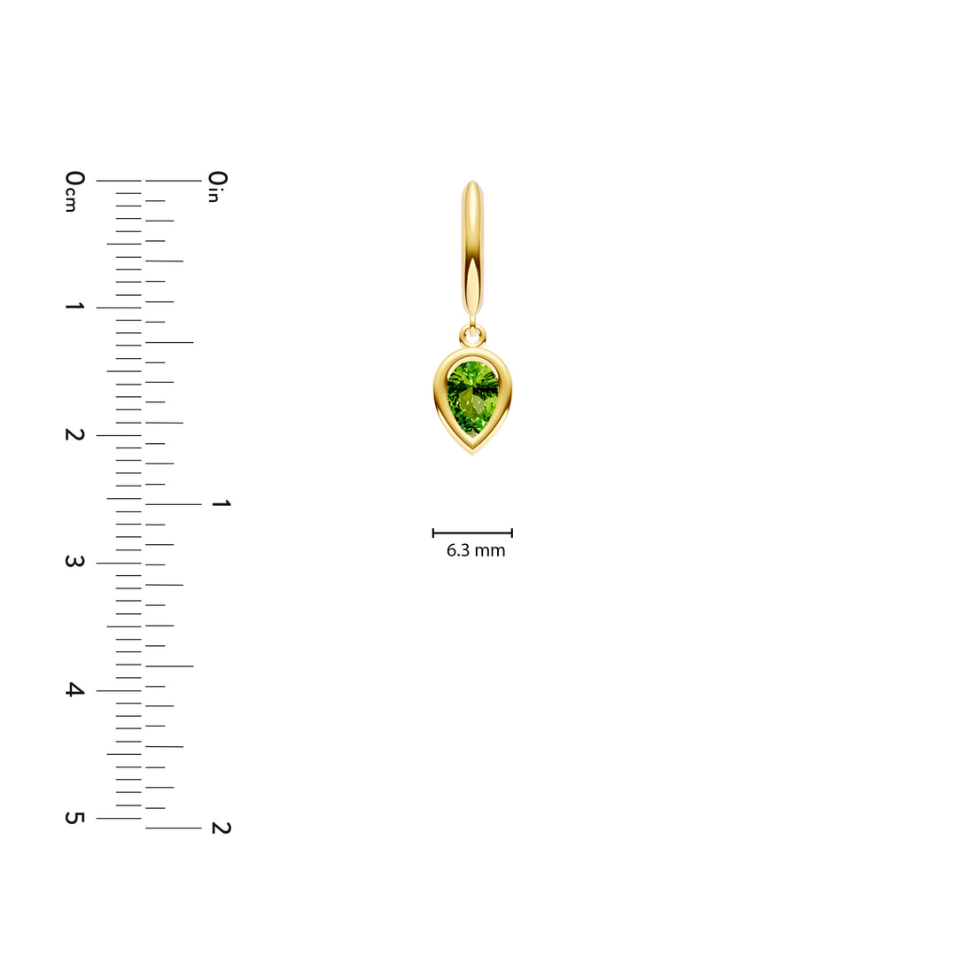 Pear Peridot Bezel Drop Earrings