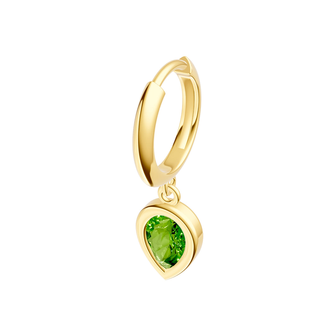 Pear Peridot Bezel Drop Earrings