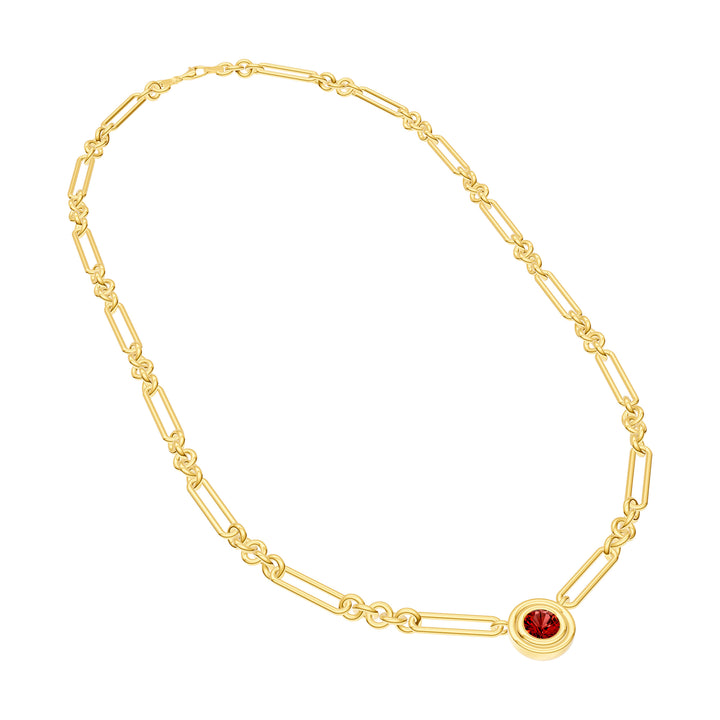 1tcw Red Garnet 5+1 Link Necklace