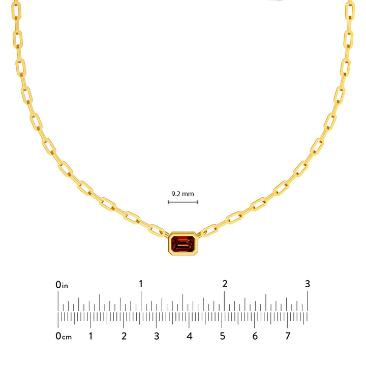 Emerald Red Garnet Pendant Forzentina Necklace