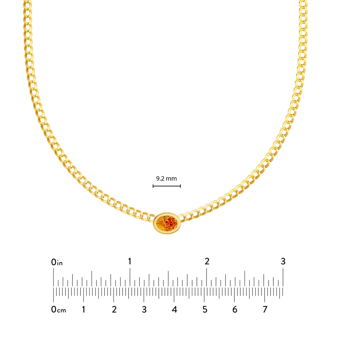 Oval Citrine Curb Necklace