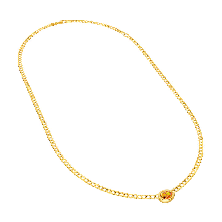 Oval Citrine Curb Necklace