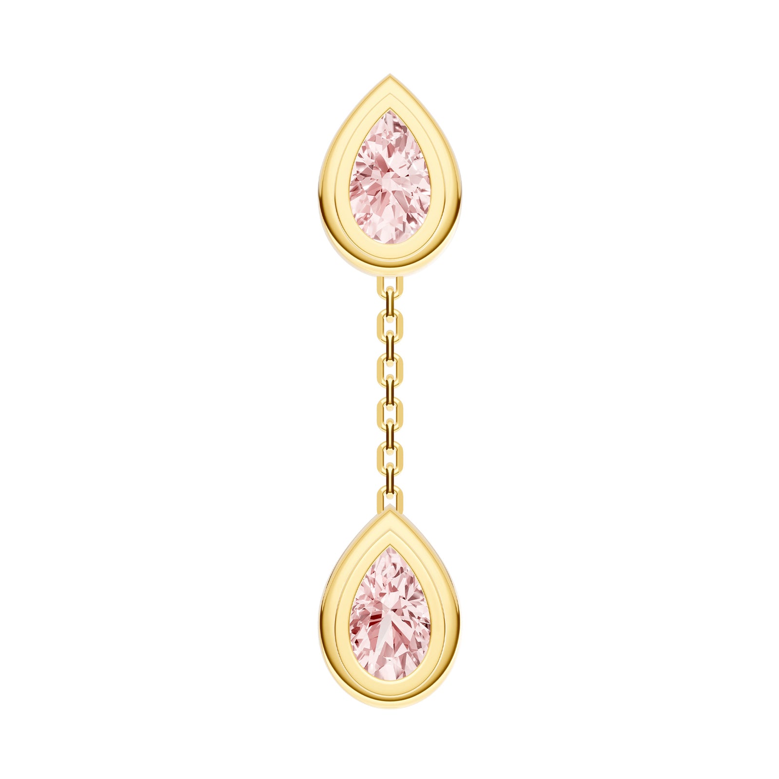 Double Pear Pink Morganite Dangle Earrings