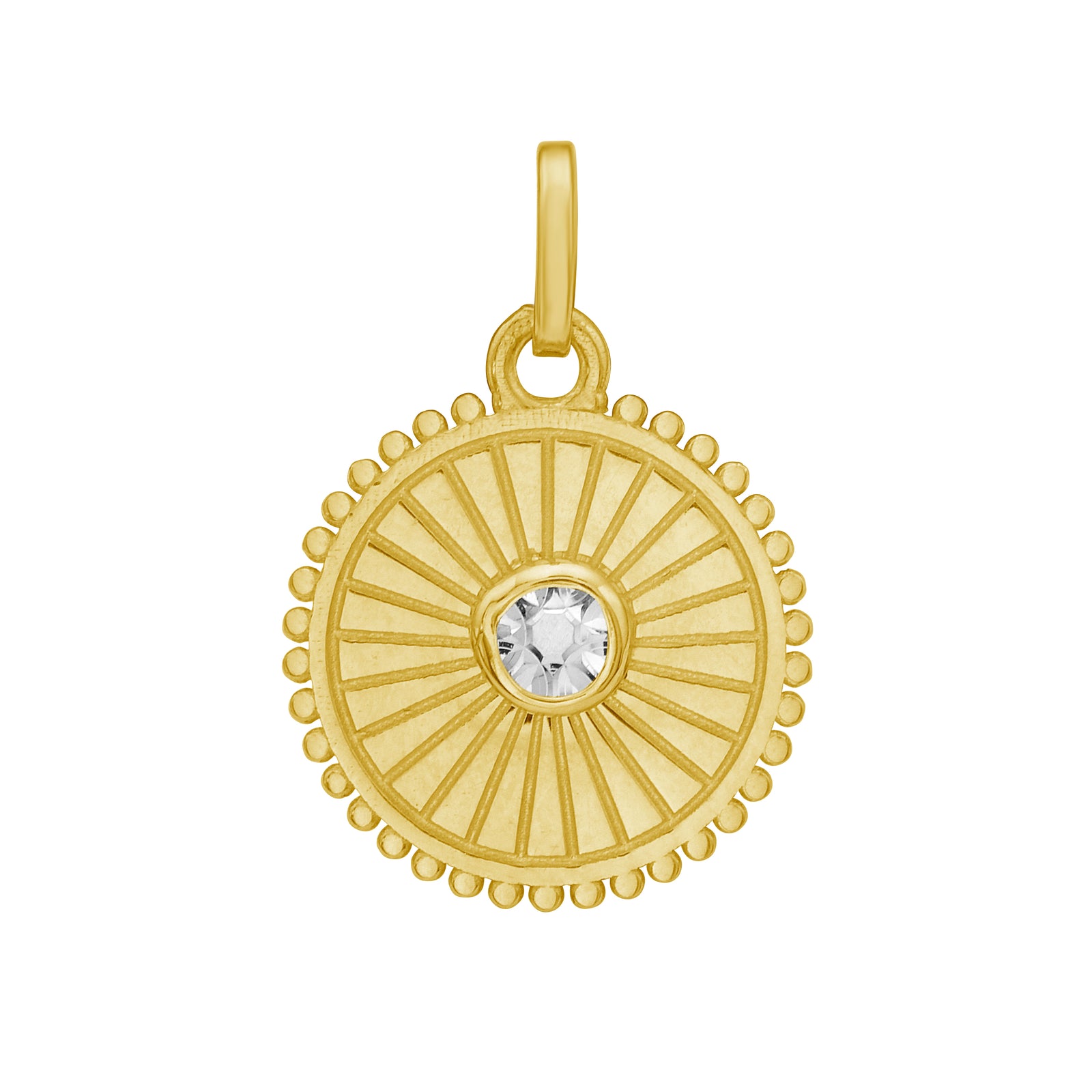 14K Solitaire Disc Charm