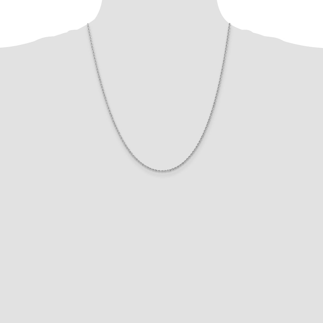 14k White Gold 1.5mm Solid Rope Chain