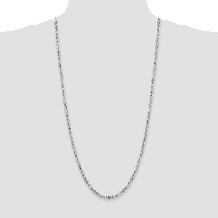 14k White Gold 4.0mm Solid Rope Chain