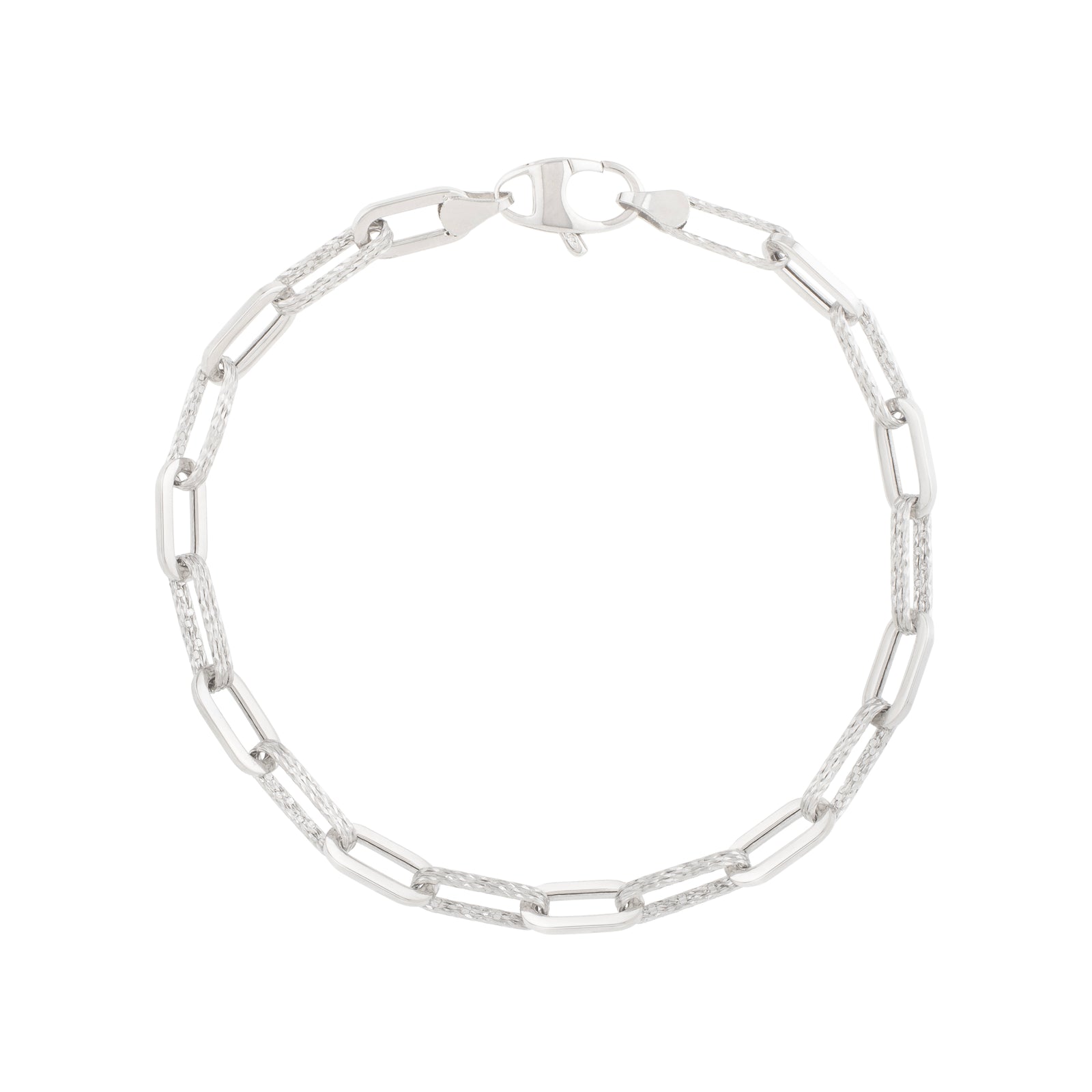 14K 4mm DiamantÃ© Paperclip Bracelet