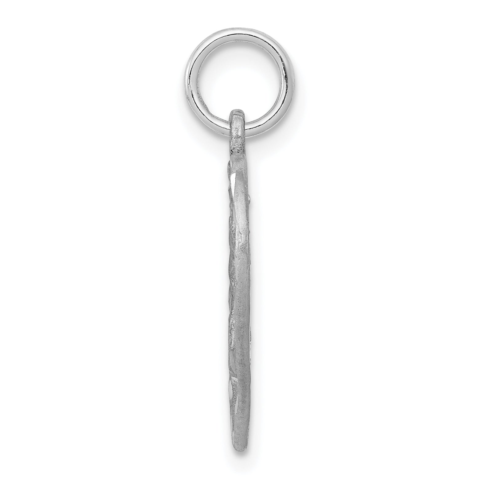 14k White Gold Angel in Heart Charm