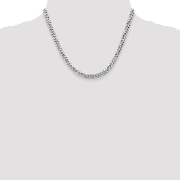 14k White Gold 5.75mm Flat Beveled Curb Chain