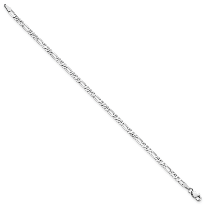 14k White Gold 3mm Flat Figaro Chain