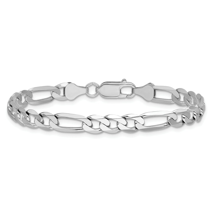 14k White Gold 6mm Flat Figaro Chain
