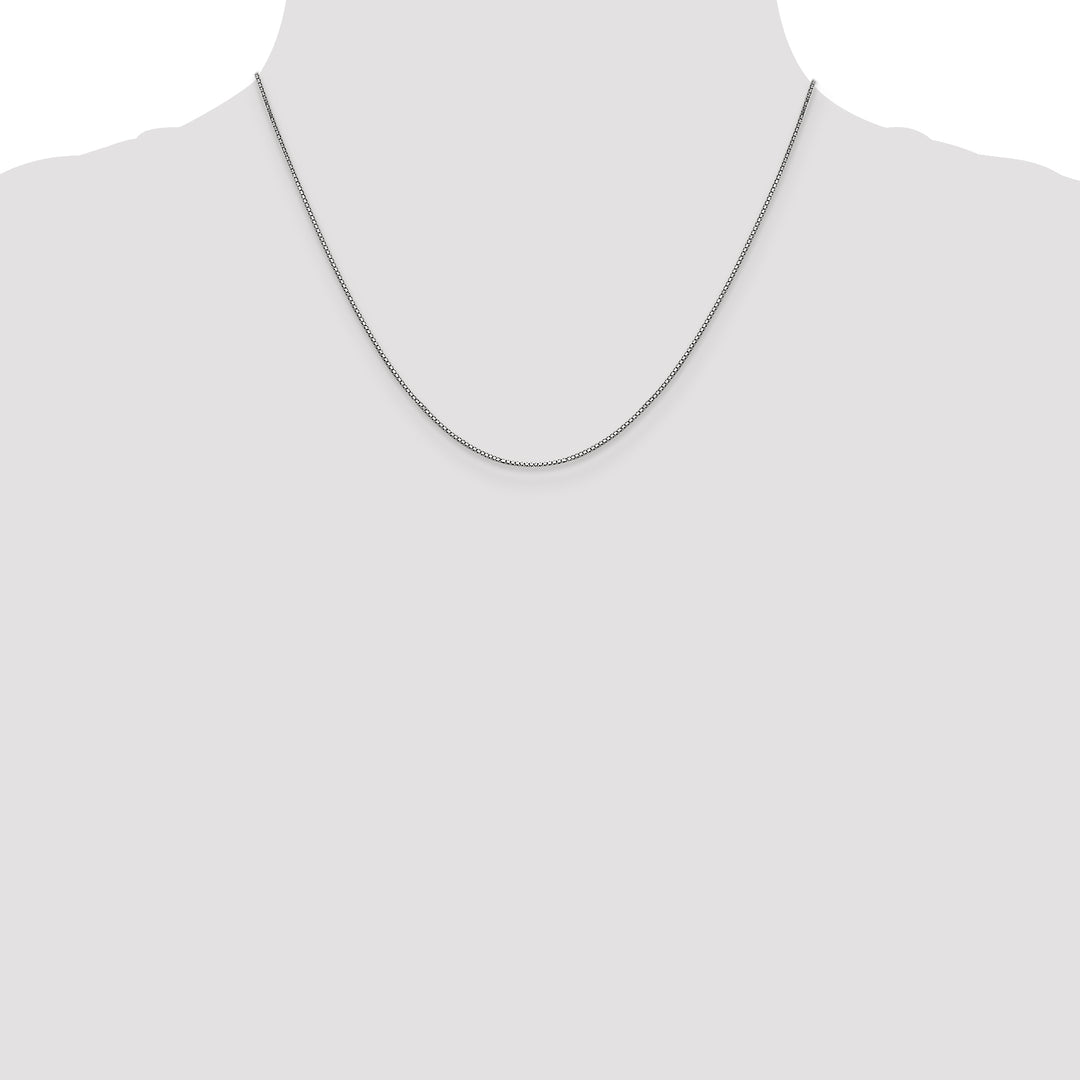 14k White Gold .9mm Box with Lobster Clasp Chain