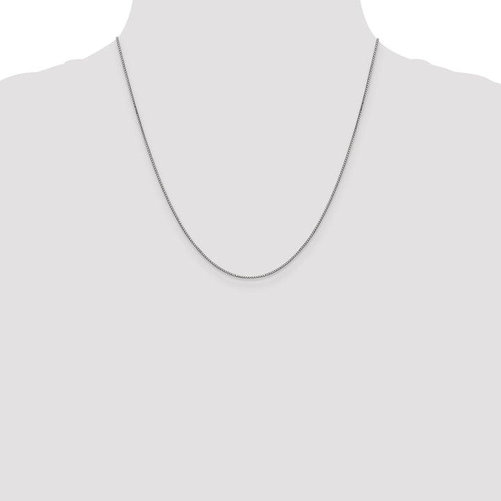 14k White Gold .9mm Box with Lobster Clasp Chain