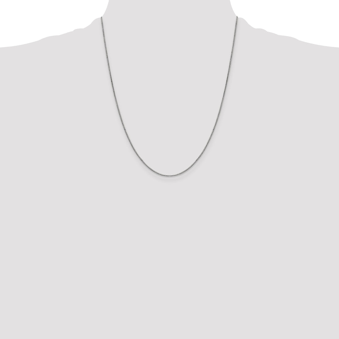 14k White Gold .9mm Box with Lobster Clasp Chain