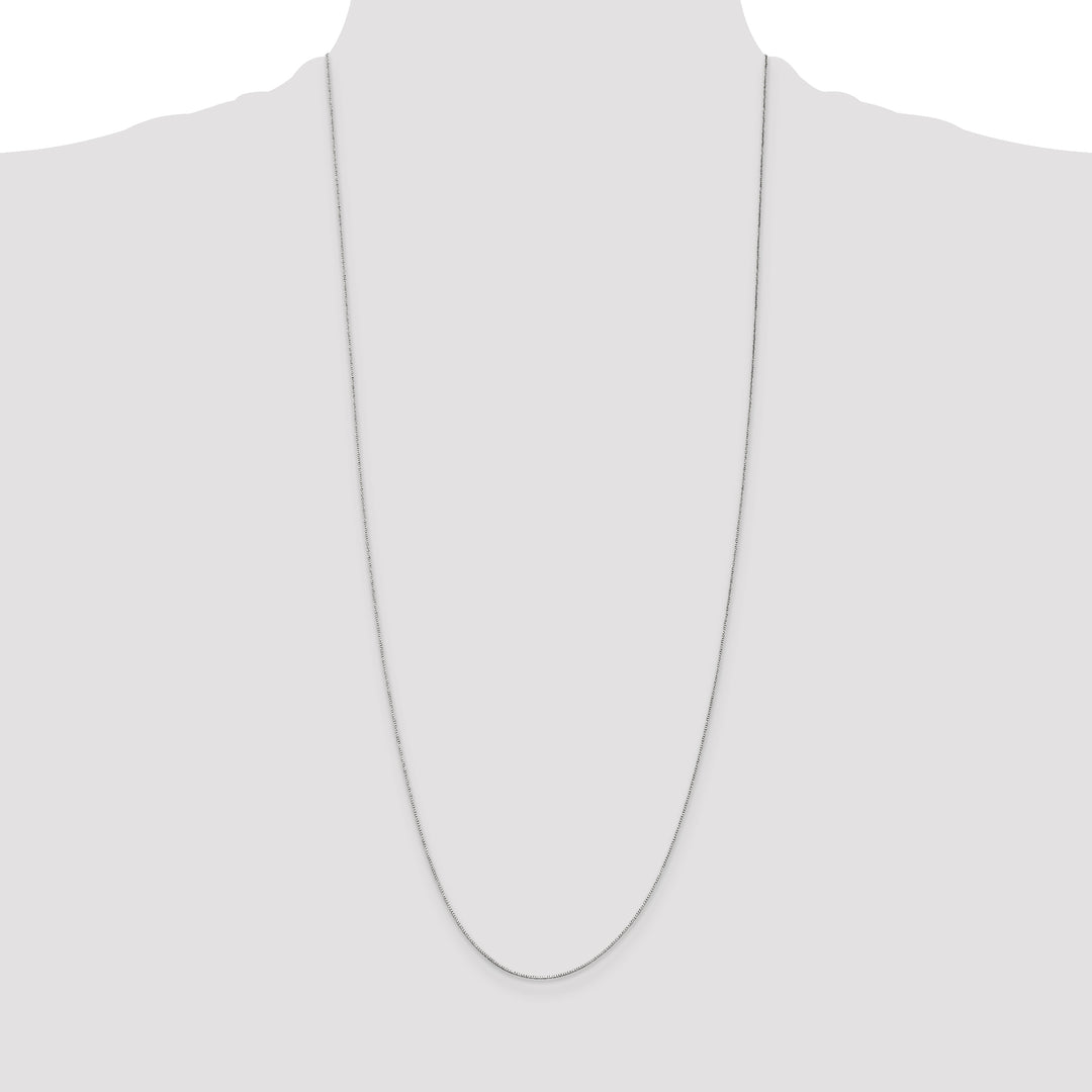 14k White Gold .5mm Box with Spring Ring Clasp Chain