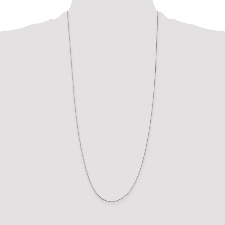 14k White Gold .5mm Box with Spring Ring Clasp Chain