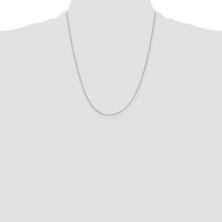 14k White Gold .5mm Box with Spring Ring Clasp Chain