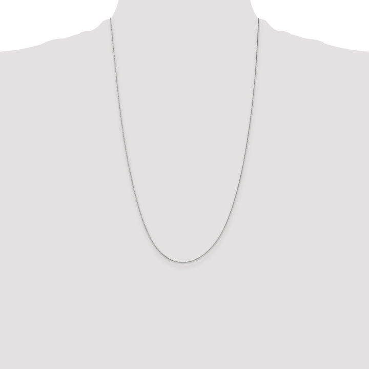 14k White Gold .5mm Box with Spring Ring Clasp Chain