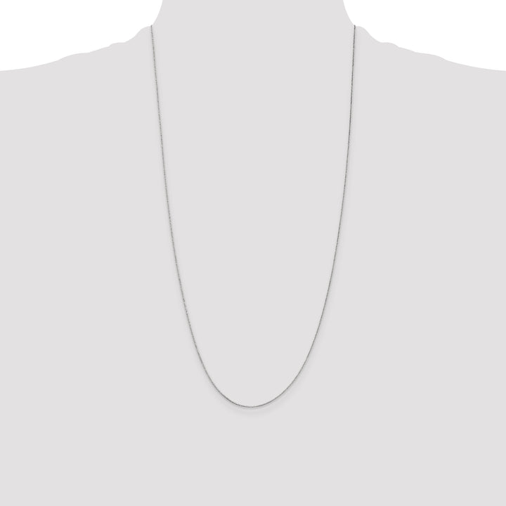 14k White Gold .5mm Box with Spring Ring Clasp Chain