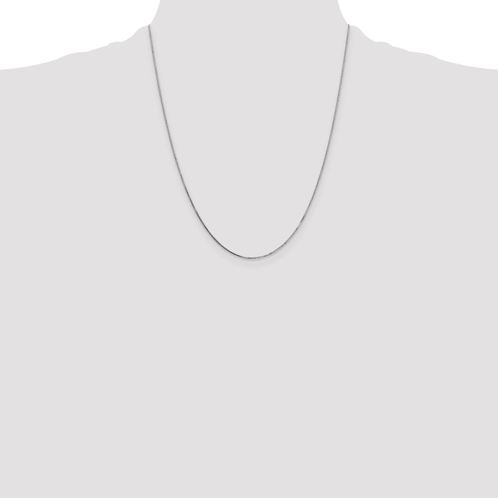 14k White Gold .7mm Box with Spring Ring Clasp Chain