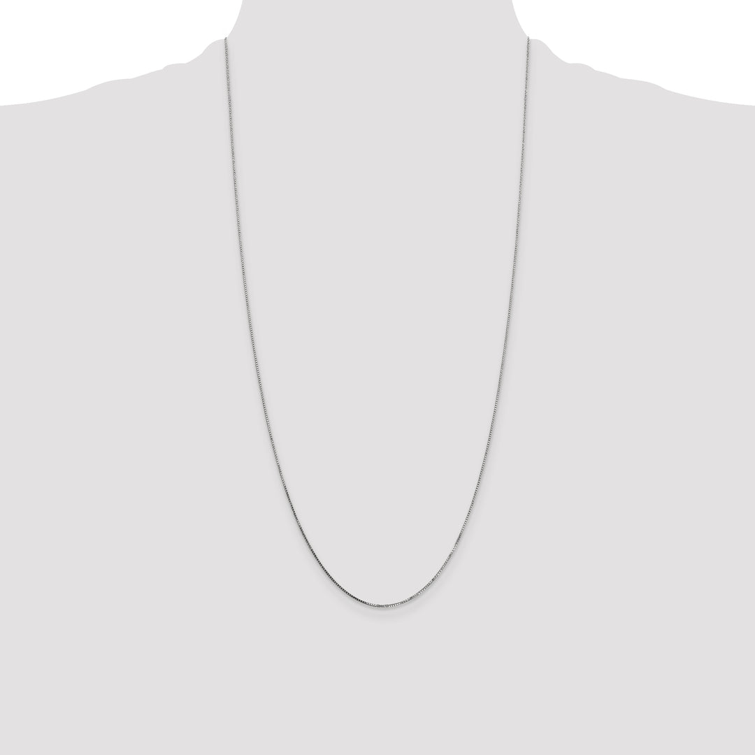 14k White Gold .7mm Box with Spring Ring Clasp Chain