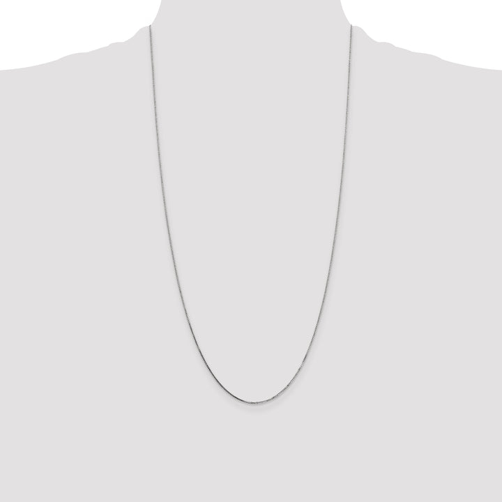 14k White Gold .7mm Box with Spring Ring Clasp Chain