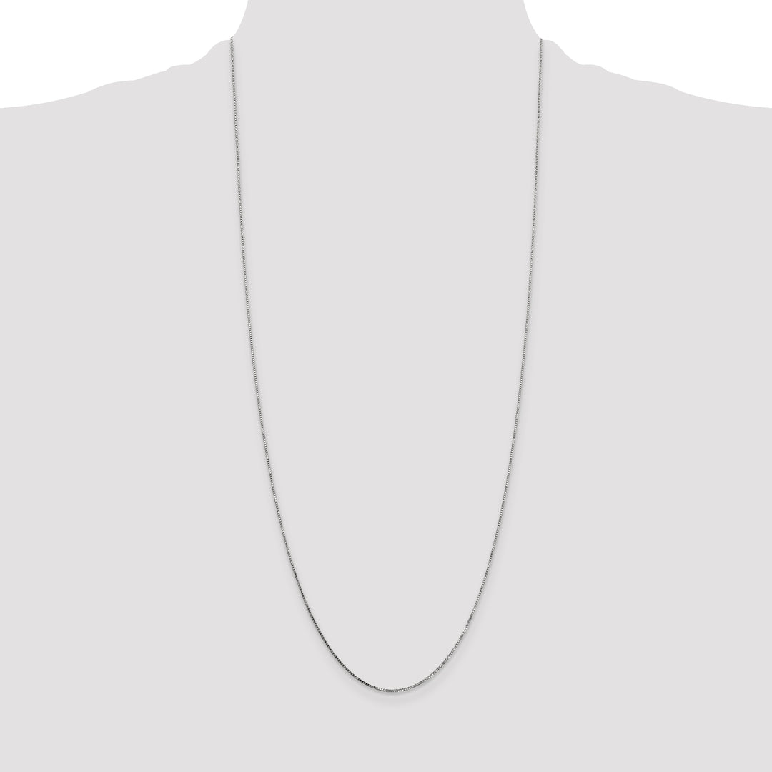 14k White Gold .7mm Box with Spring Ring Clasp Chain