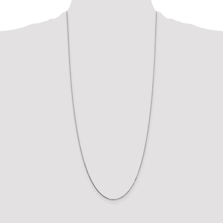 14k White Gold .7mm Box with Spring Ring Clasp Chain