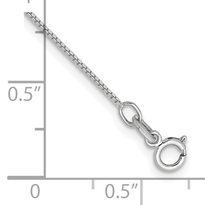 14k White Gold .7mm Box with Spring Ring Clasp Chain Anklet