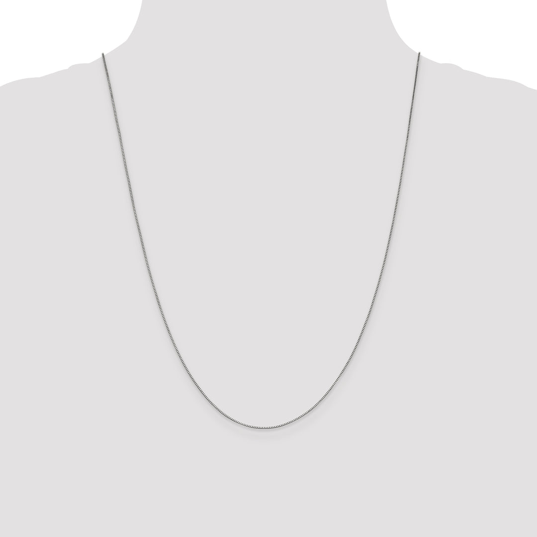 14k White Gold .7mm Box with Lobster Clasp Chain