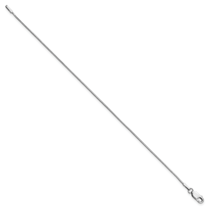 14k White Gold .95mm Box Chain Anklet