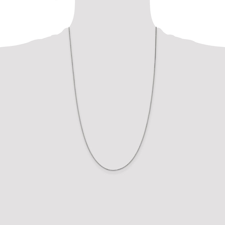 14k White Gold .9mm Box with Spring Ring Clasp Chain