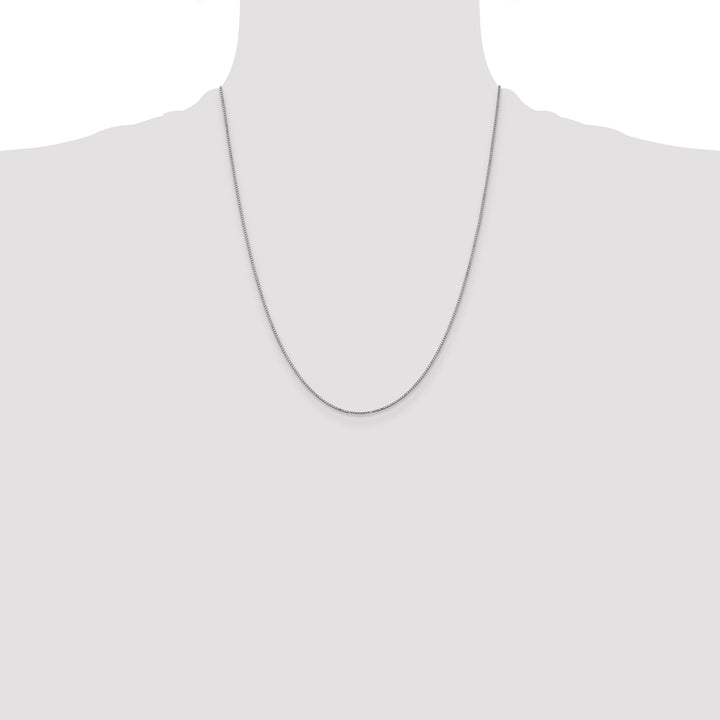 14k White Gold .9mm Box with Spring Ring Clasp Chain