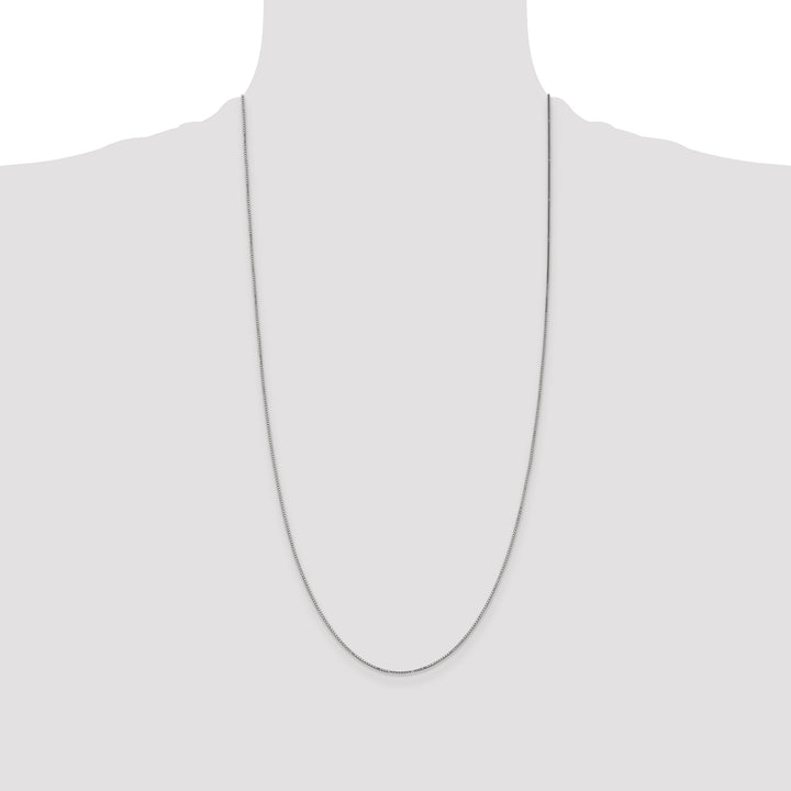 14k White Gold .9mm Box with Spring Ring Clasp Chain