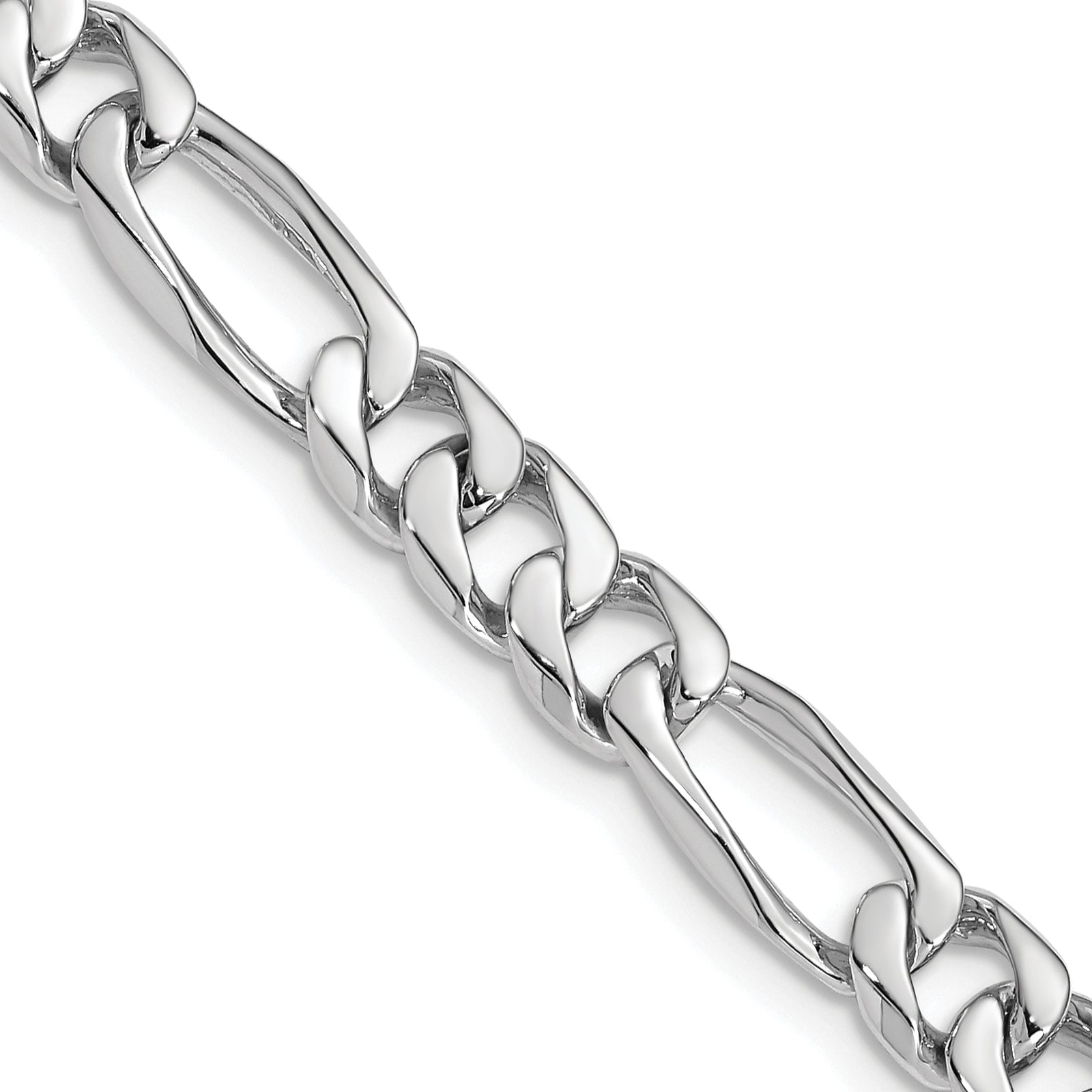 14k WG 7mm Hand-Polished Figaro Link Chain