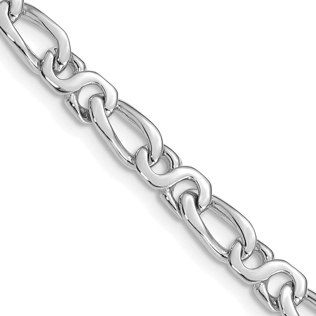 14k WG 4.8mm Hand Polished Fancy Link Bracelet