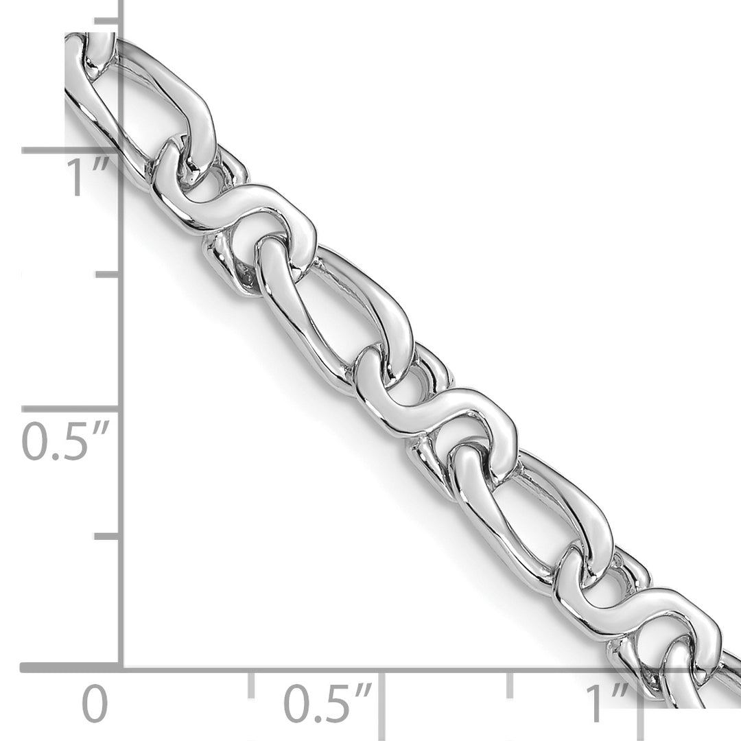 14k WG 4.8mm Hand Polished Fancy Link Bracelet