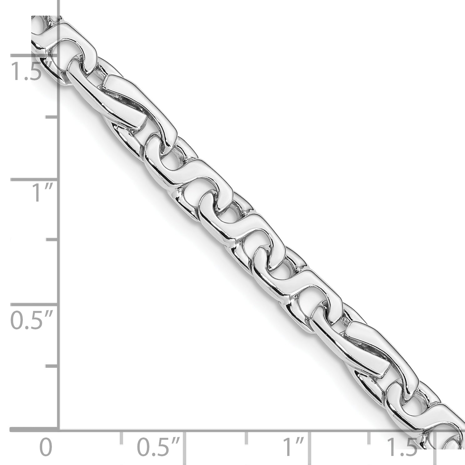 14K White Gold 5.8mm Hand Polished Fancy Link Bracelet