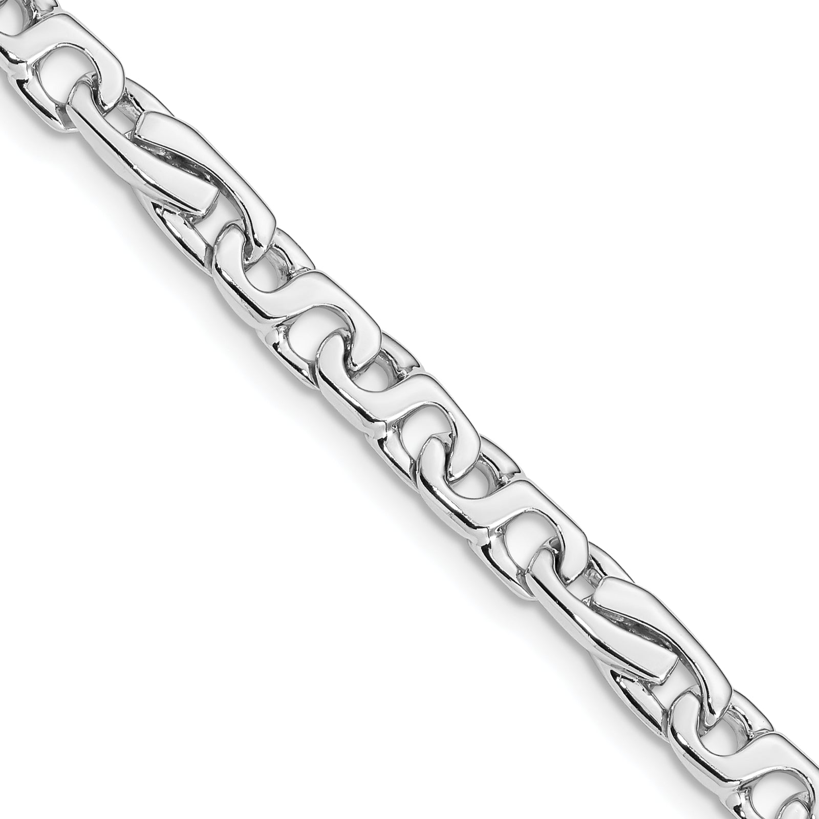 14K White Gold 5.8mm Hand Polished Fancy Link Bracelet